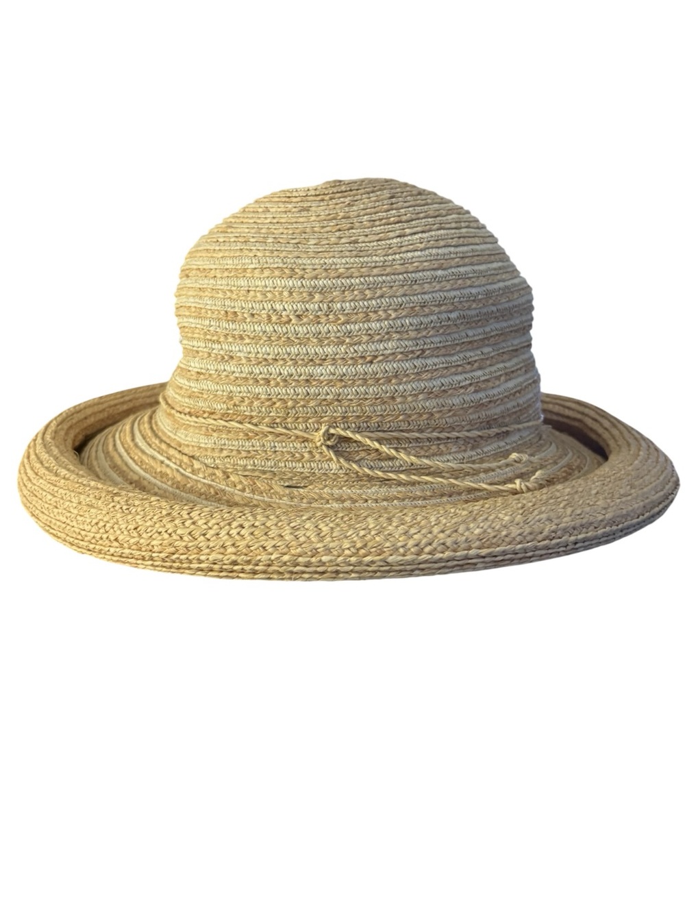 Scala Rolled Brim Straw Boaters Hat OS